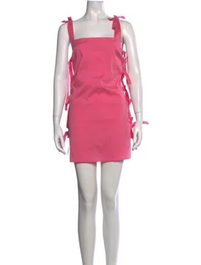 Pre-owned Bernadette Square Neckline Mini Dress In Pink