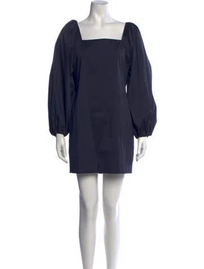 Pre-owned Bernadette Square Neckline Mini Dress W/ Tags In Blue