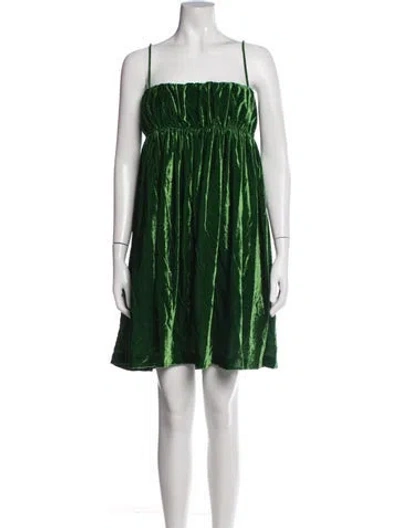 Pre-owned Bernadette Square Neckline Mini Dress W/ Tags In Green