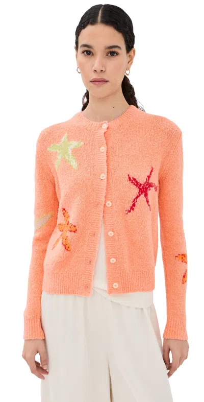 Bernadette Starfish Cardigan Starfish/coral In Pink