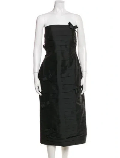 Pre-owned Bernadette Strapless Knee-length Dress In Black
