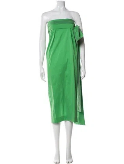 Pre-owned Bernadette Strapless Knee-length Dress In Green