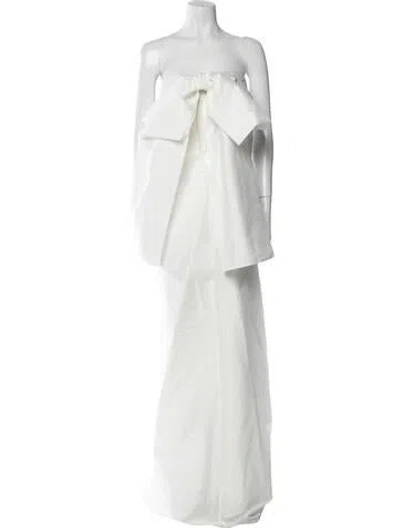 Pre-owned Bernadette Strapless Long Dress In White