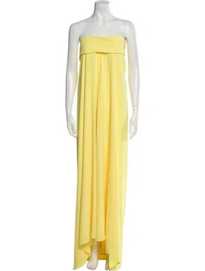 Pre-owned Bernadette Strapless Long Dress In Yellow