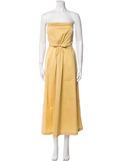 Pre-owned Bernadette Strapless Midi Length Dress W/ Tags In Neutral