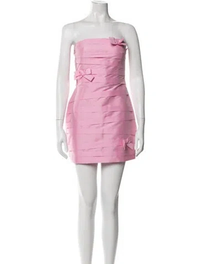 Pre-owned Bernadette Strapless Mini Dress In Pink