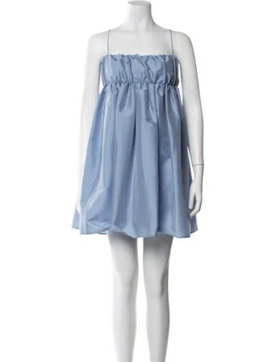 Pre-owned Bernadette Strapless Mini Dress W/ Tags In Blue