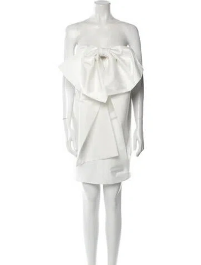 Pre-owned Bernadette Strapless Mini Dress In White