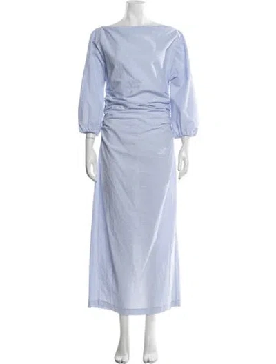 Pre-owned Bernadette Striped Long Dress In Blue