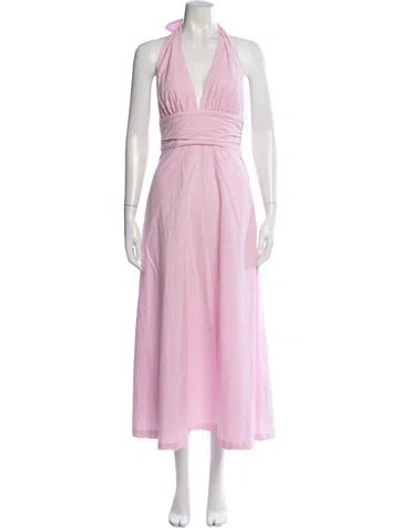 Pre-owned Bernadette Striped Long Dress In Pink