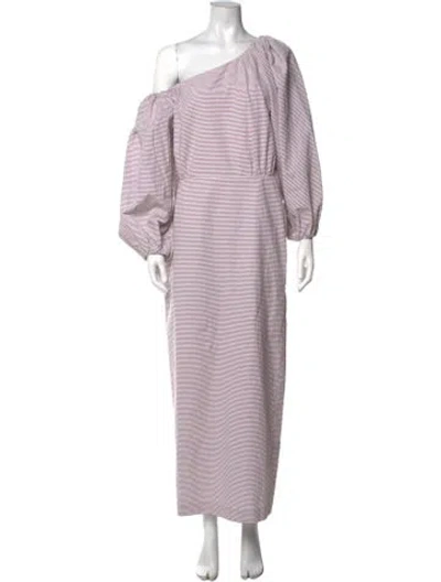 Pre-owned Bernadette Striped Long Dress In Pink