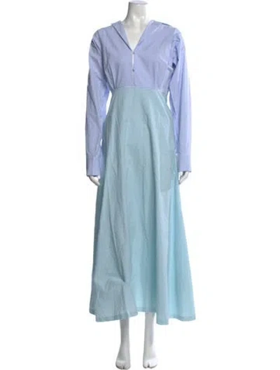 Pre-owned Bernadette Striped Long Dress W/ Tags In Blue