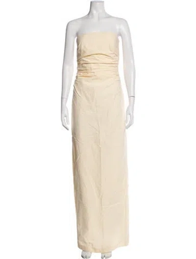 Pre-owned Bernadette Striped Long Dress In Yellow