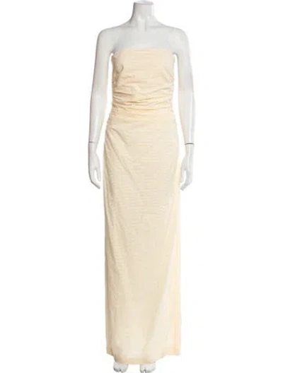 Pre-owned Bernadette Striped Long Dress In Yellow