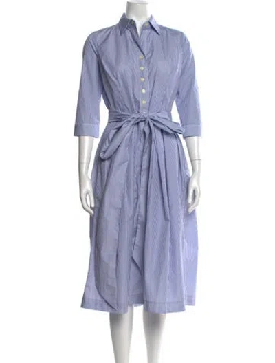 Pre-owned Bernadette Striped Midi Length Dress In Multi