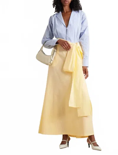 Bernadette Striped Seersucker Maxi Dress In Multi In Yellow