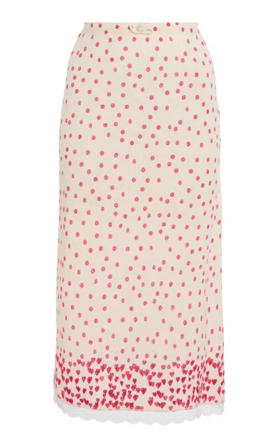Bernadette Taylor Polka Dot Silk Skirt In Multi