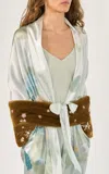 Bernadette Uma Embroidered Scarf In Brown
