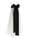Bernadette Bailey Two-tone Bow-embellished Taffeta Midi Dress In Black