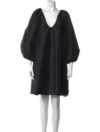 Pre-owned Bernadette V-neck Mini Dress In Black