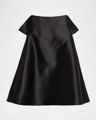 Bernadette Will Satin Short-sleeve Mini Dress In Black