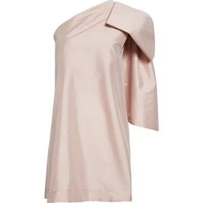 Bernadette Winnette Bow Detail One-shoulder Satin Minidress In Neutral