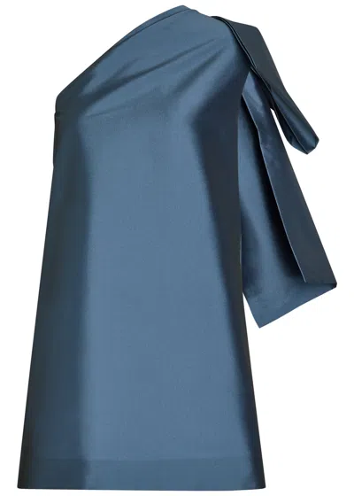 Bernadette Winnette Bow-appliquéd Taffeta Mini Dress In Blue