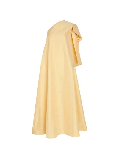 Bernadette Winnette One-shoulder Crepe Gown In Yellow