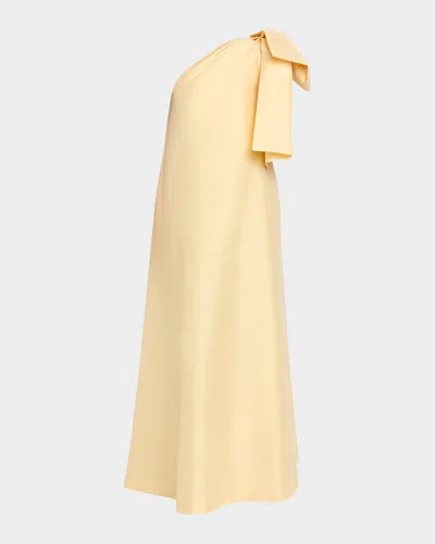 Bernadette Winnette One-shoulder Taffeta Bow Gown In Yellow