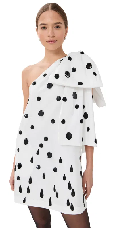 Bernadette Winnie Short Dress Black Polka Rain Emb/ivory In White