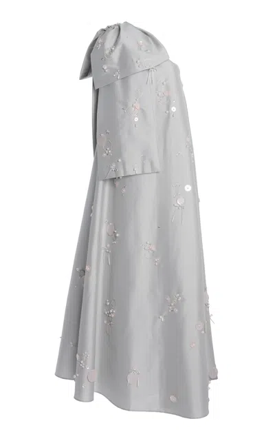 Bernadette Winnie Single-sleeve Maxi Dress In Silver