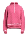 Bernadette Woman Turtleneck Fuchsia Size Xl Nylon In Pink