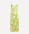 Bernadette Jeanine Floral-print Silk Slip Dress In Green