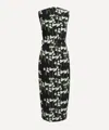 Bernadette Flower-print Boat-neck Belted Midi Dress