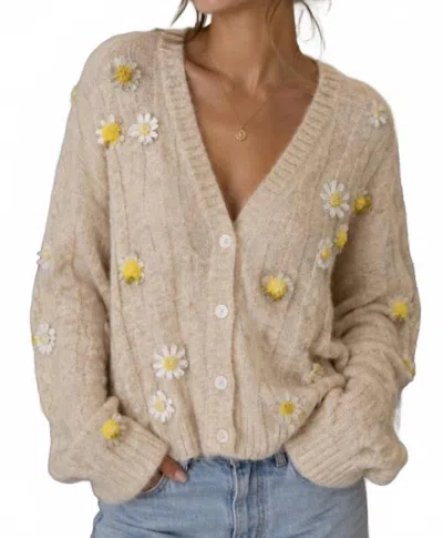 Bernadette Women's Textured Knit Cardigan In Beige In Brown