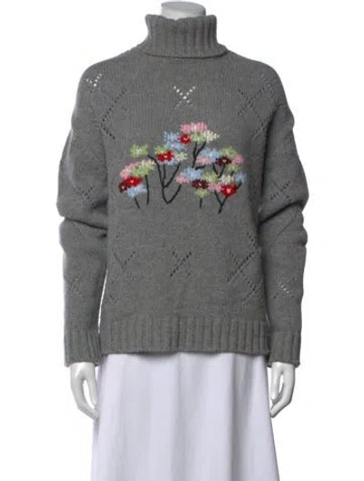 Pre-owned Bernadette Wool Graphic Print Sweater In Grey