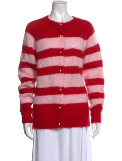 Pre-owned Bernadette Wool Striped Sweater In Red