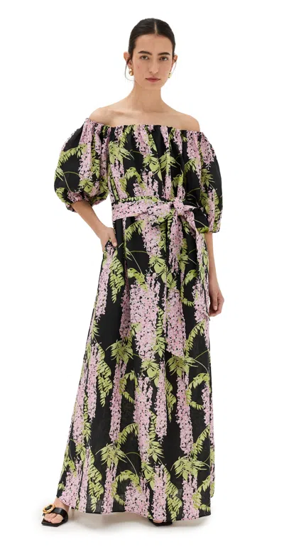 Bernadette Zaza Dress Wisteria-small-pink On Black