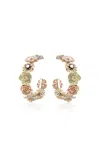 Bernard James Flora 14k Gold Diamond Hoop Earrings In Multi