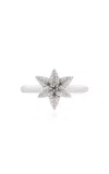 Bernard James Flora Pave Lily 18k White Gold Diamond Ring In White
