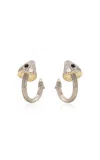 Bernard James Fungi Copri Nano 14k Yellow And White Gold Hoop Earrings In White