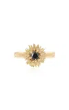 Bernard James Maxi Flora 14k Yellow Gold Black Diamond Ring In 14k Gold Black Diamo