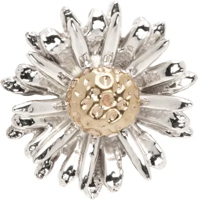 Bernard James White Gold Flora Daisy Earring In 14k Gold