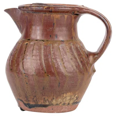 Pre-owned Bernard Leach Stoneware Studio Pottery Incised Coffee Pot In Brown