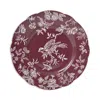 Bernardaud Albertine Prune Colored Background Dinner Plate In Red