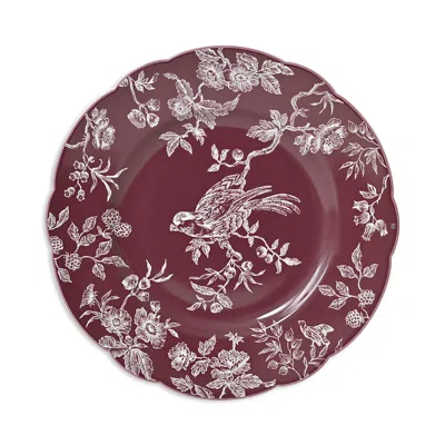 Bernardaud Albertine Prune Colored Background Dinner Plate In Red
