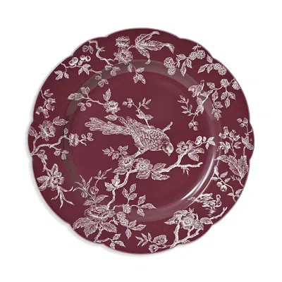 Bernardaud Albertine Prune Colored Background Dinner Plate In Red