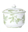 Bernardaud Albertine Lidded Sugar Pot In Green