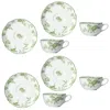Bernardaud Albertine Tea Cup & Saucer, Set Of 4 In Multi