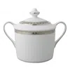 Bernardaud Athena Platinum Lidded Sugar Bowl In Platinum
